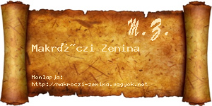 Makróczi Zenina névjegykártya